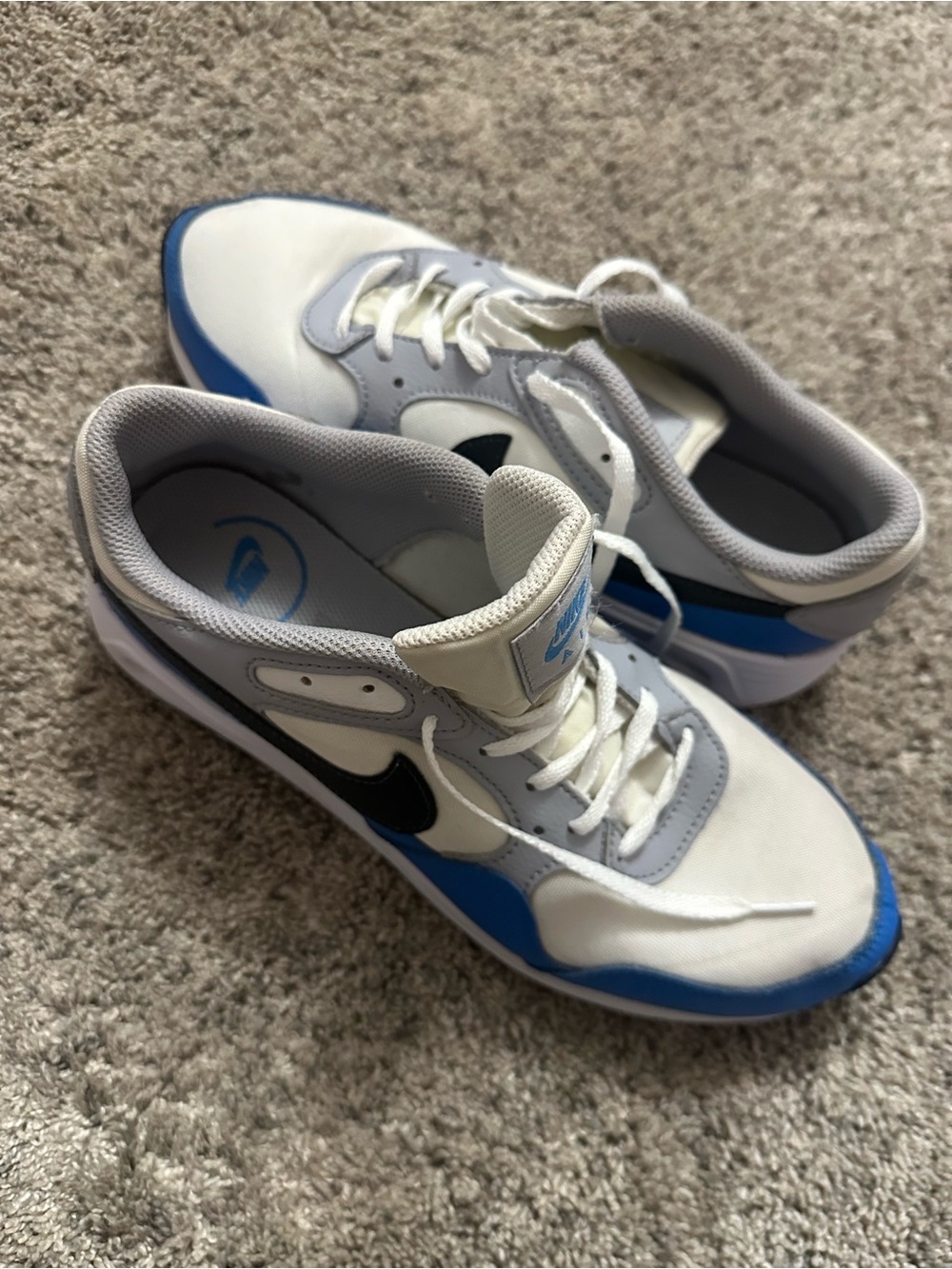 Nike Men's White, Gray & Blue Low-Top Sneakers